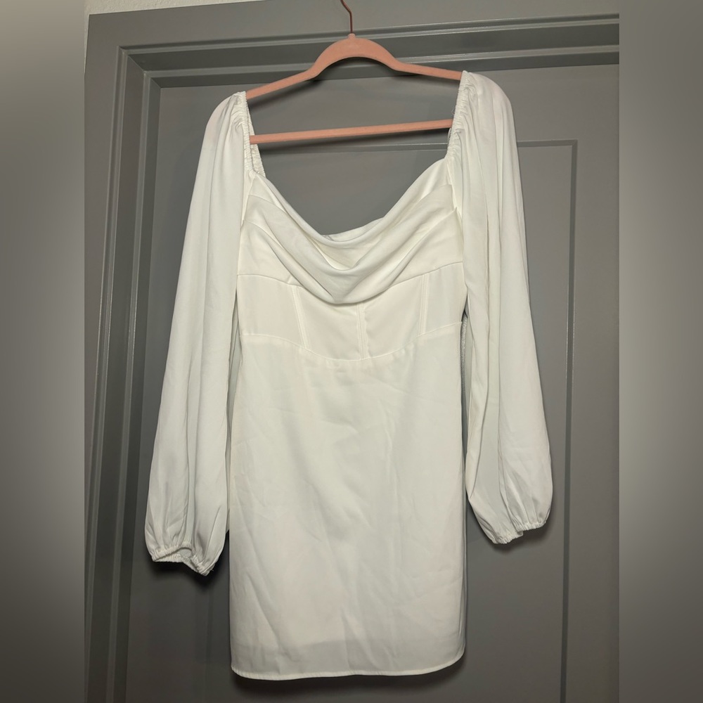 Princess Polly Lillie Long Sleeve Mini Dress White | Large - Picture 2 of 8